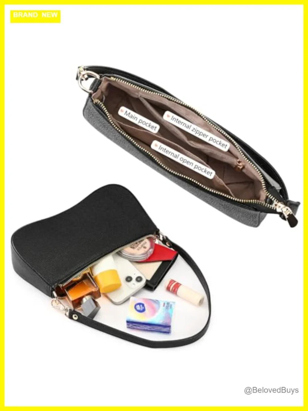 Small Hobo Shoulder Bag Women Vegan Leather Zipper Crossbody Purse